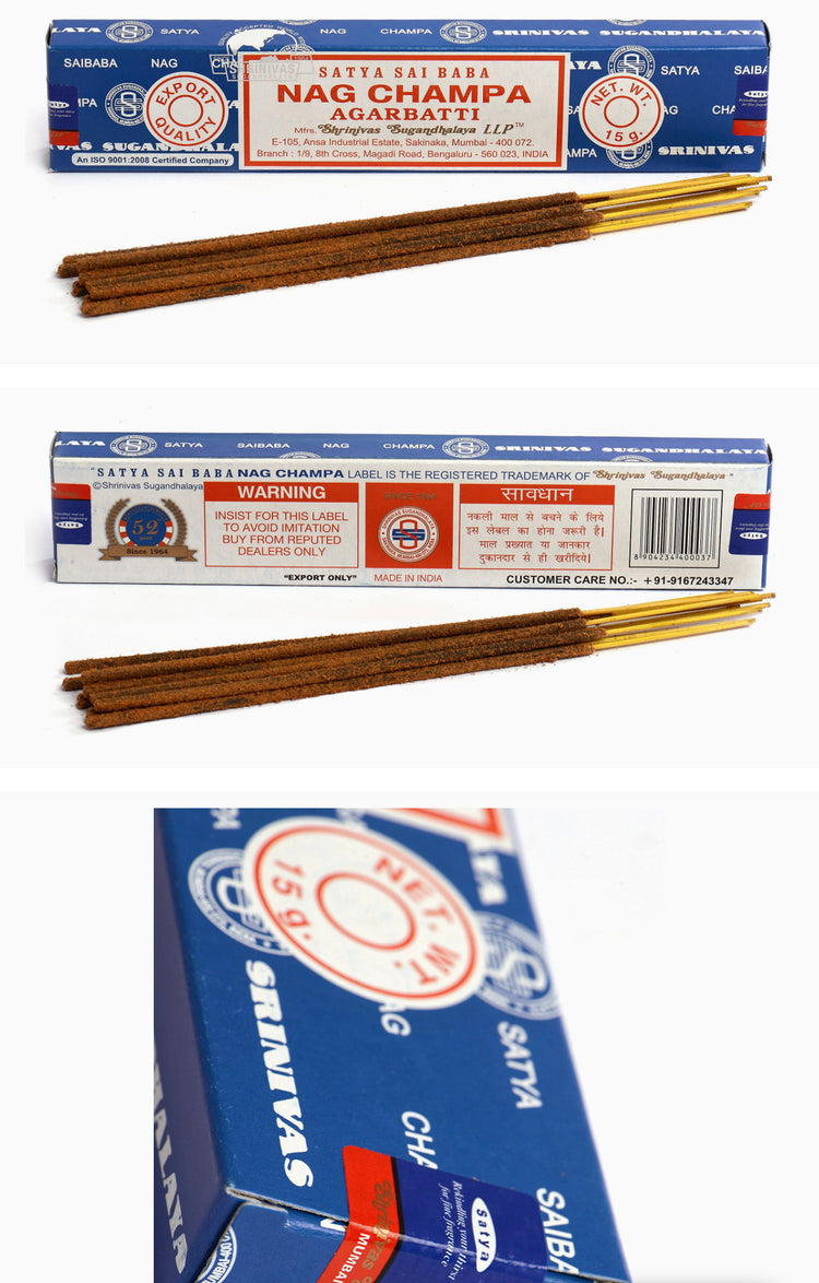 Satya SAI Baba Nag Champa Agarbatti Incense Sticks 15g (Pack of 2) Pack of 5